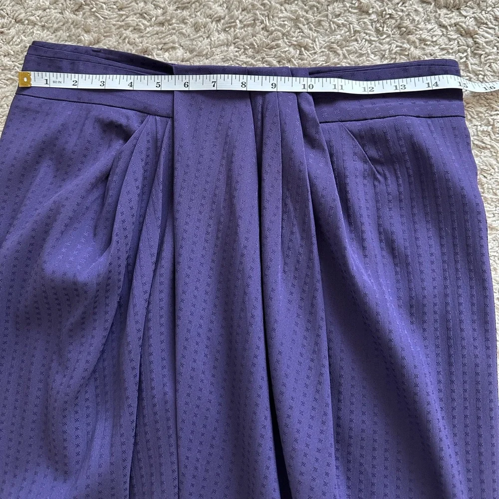 MM Lafleur The Lenox Skirt Foulard High Rise Deep Purple Knee Length Skirt -6(M) - Picture 11 of 12